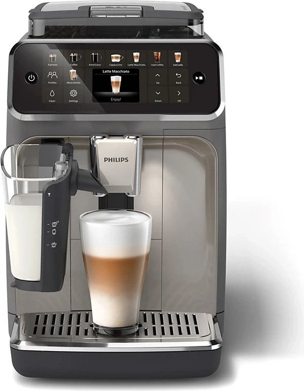 Philips 5500 Series LatteGo espresso machine in grey chrome
